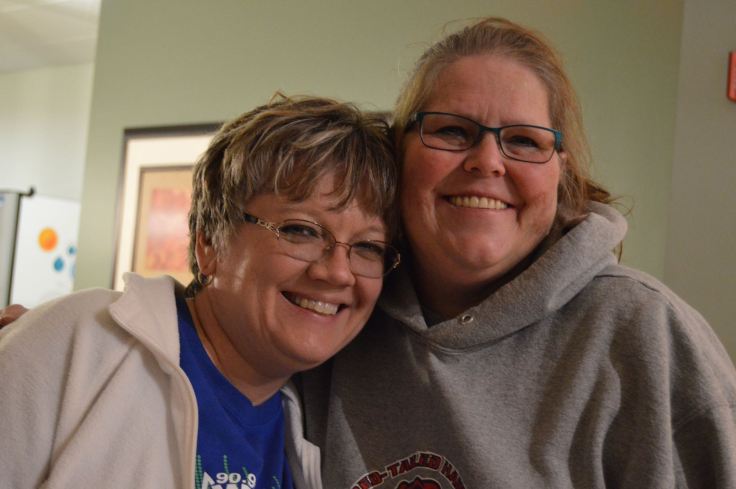 Marcy and Debbie hugging